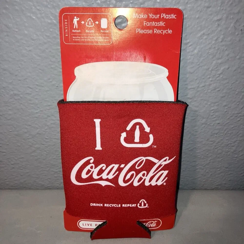 Collectible New Coca-Cola Coke Can Koozy Peace Love Recycle Classic Insulator